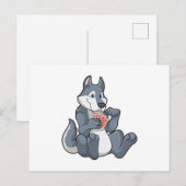 Wolf in Poker met Poker-kaarten Briefkaart (Voorkant / Achterkant)