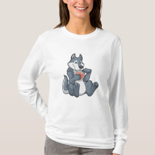 Wolf in Poker met Poker-kaarten T-shirt