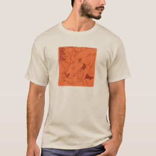 wolf in rood t-shirt