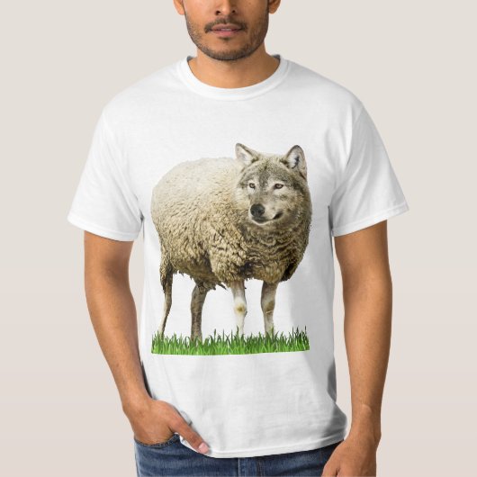 Wolf in schapenkleding mannen T-shirt wit licht (Voorkant)