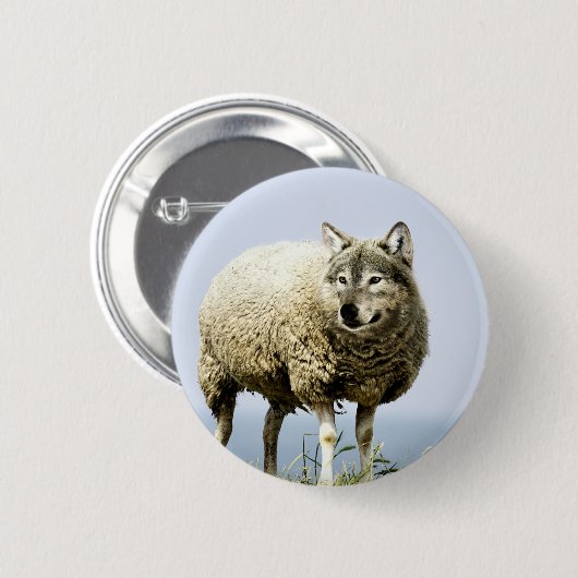 Wolf in Sheep Clothing Ronde Button 5,7 Cm (Voorkant /achterkant)