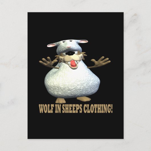Wolf in Sheeps kleding Briefkaart (Voorkant)