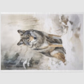 Wolf in Sneeuw 1 Decoupage Papier (Voorkant)