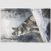 Wolf in Sneeuw 2 Decoupage papier (Voorkant)