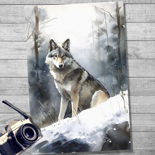 Wolf in Sneeuw 2 Decoupage papier