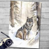 Wolf in Sneeuw 3 Decoupage Papier