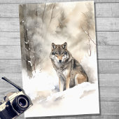 Wolf in Sneeuw 4 Decoupage Papier