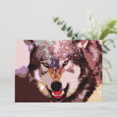 Wolf in Sneeuw Uitnodiging (Staand voorkant)