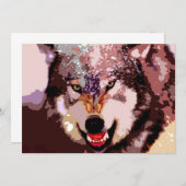 Wolf in Sneeuw Uitnodiging (Voorkant / Achterkant)