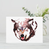 Wolf in Sneeuw Uitnodiging (Staand voorkant)