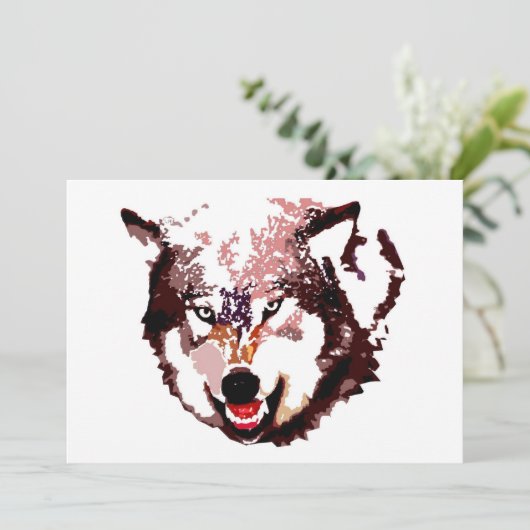 Wolf in Sneeuw Uitnodiging (Staand voorkant)