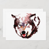 Wolf in Sneeuw Uitnodiging (Voorkant / Achterkant)