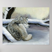 Wolf in Snow Art Print (Voorkant)