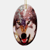 Wolf in Snow Keramisch Ornament (Rechts)