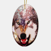 Wolf in Snow Keramisch Ornament (Links)