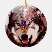 Wolf in Snow Keramisch Ornament (Voorkant)