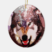 Wolf in Snow Keramisch Ornament (Links)