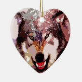 Wolf in Snow Keramisch Ornament (Rechts)