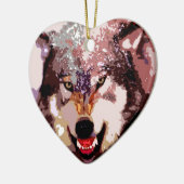 Wolf in Snow Keramisch Ornament (Links)