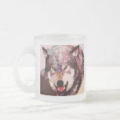 Wolf in Snow Matglas Koffiemok (Links)