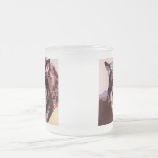 Wolf in Snow Matglas Koffiemok (Center)