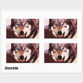 Wolf in Snow Rechthoekige Sticker (Vel)