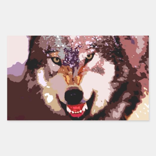 Wolf in Snow Rechthoekige Sticker (Voorkant)