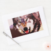 Wolf in Snow Rechthoekige Sticker (Envelop)