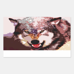 Wolf in Snow Rechthoekige Sticker