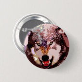 Wolf in Snow Ronde Button 5,7 Cm (Voorkant /achterkant)