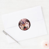 Wolf in Snow Ronde Sticker (Envelop)