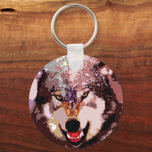 Wolf in Snow Sleutelhanger (Voorkant)