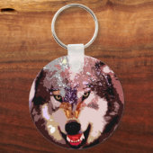 Wolf in Snow Sleutelhanger (Voorkant)
