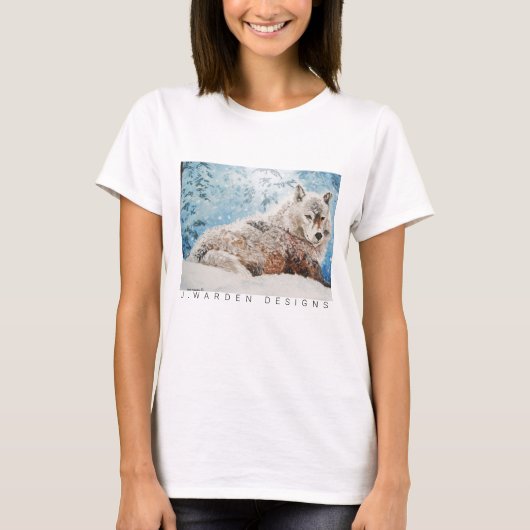 Wolf in Snow T-Shirt Women's (Voorkant)