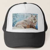 Wolf in Snow Trucker Pet (Voorkant)