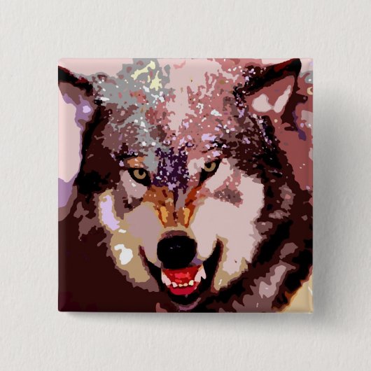 Wolf in Snow Vierkante Button 5,1 Cm (Voorkant)