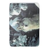 Wolf in stille winterbos badmat (Voorkant Verticaal)