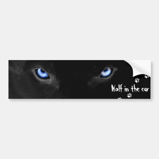 Wolf in the car bumpersticker (Voorkant)