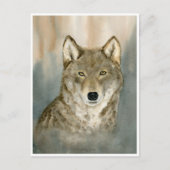 Wolf in the Mist Woatercolor Briefkaart (Voorkant)