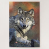 Wolf in the Woods Hunting Legpuzzel (Verticaal)