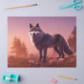 Wolf in Wilderness - lossnijdend weefselpapier Tissuepapier (Craft)