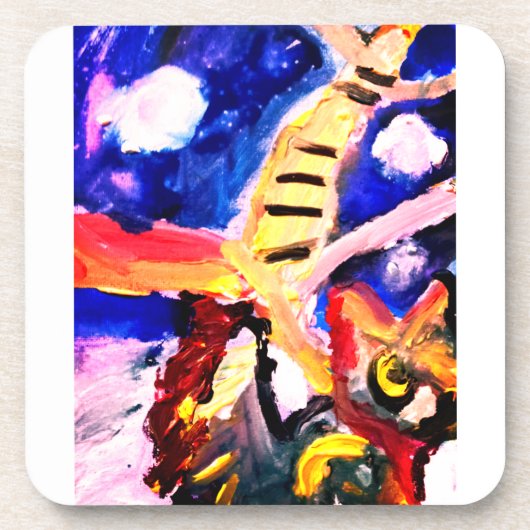 Wolf in winter  bier onderzetter (Voorkant)