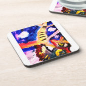 Wolf in winter  bier onderzetter (Linkerzijde)