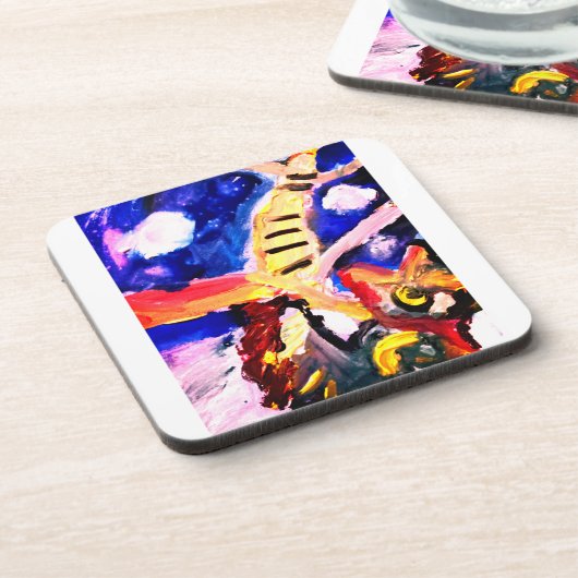 Wolf in winter  bier onderzetter (Linkerzijde)