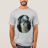 Wolf in winter bos geestesverschijning t-shirt (Voorkant)