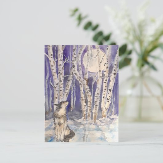 Wolf in Winter Briefkaart (Staand voorkant)