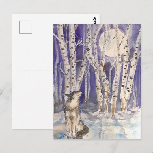 Wolf in Winter Briefkaart (Voorkant / Achterkant)