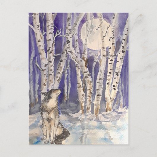 Wolf in Winter Briefkaart (Voorkant)