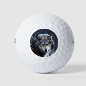 Wolf in Winter Forest Golfballen (Voorkant)