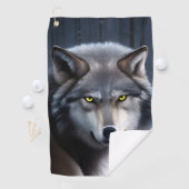 Wolf in Winter Forest Golfhanddoek (Insitu)